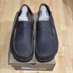 Brown Loafers Slip-Ons with Soft Material and Elastic Goring